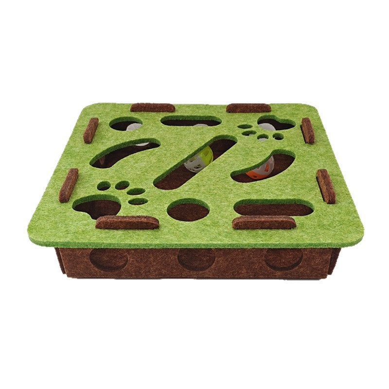 Cat toy food hiding puzzle game track