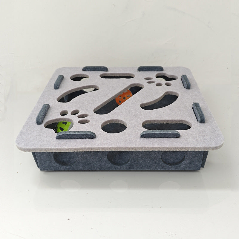 Cat toy food hiding puzzle game track