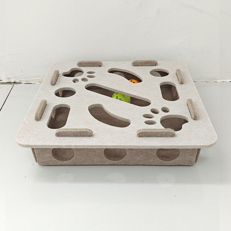 Cat toy food hiding puzzle game track