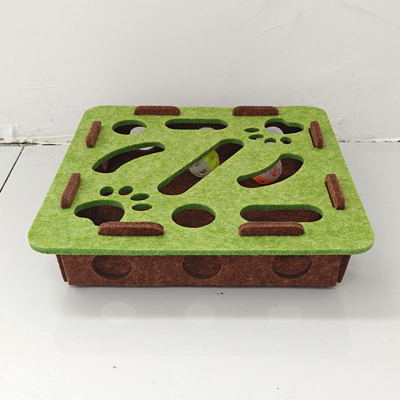 Cat toy food hiding puzzle game track